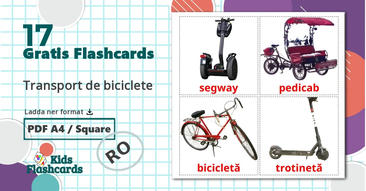 17 Transport de biciclete  bildkort för barn