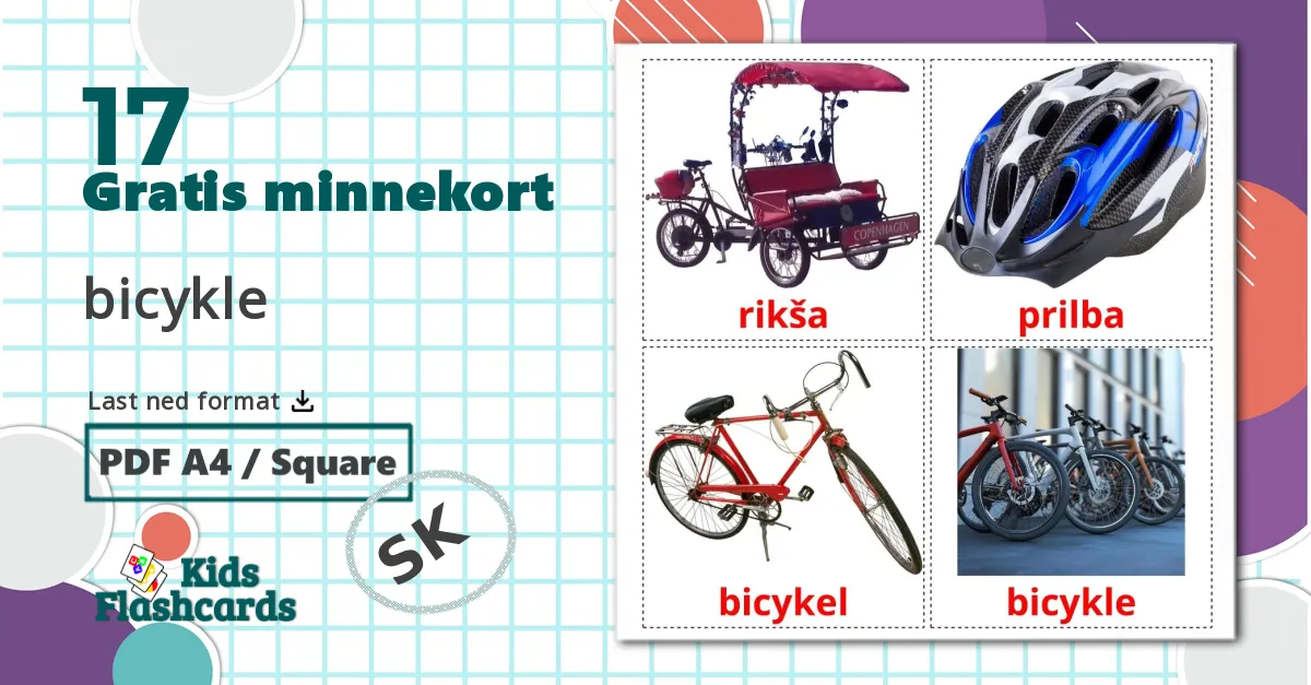 17 bicykle bildekort