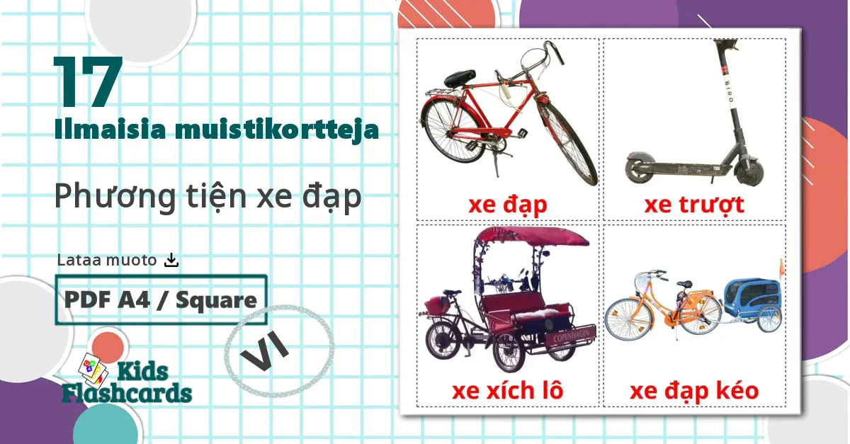 17 Phương tiện xe đạp lasten kuvakortit