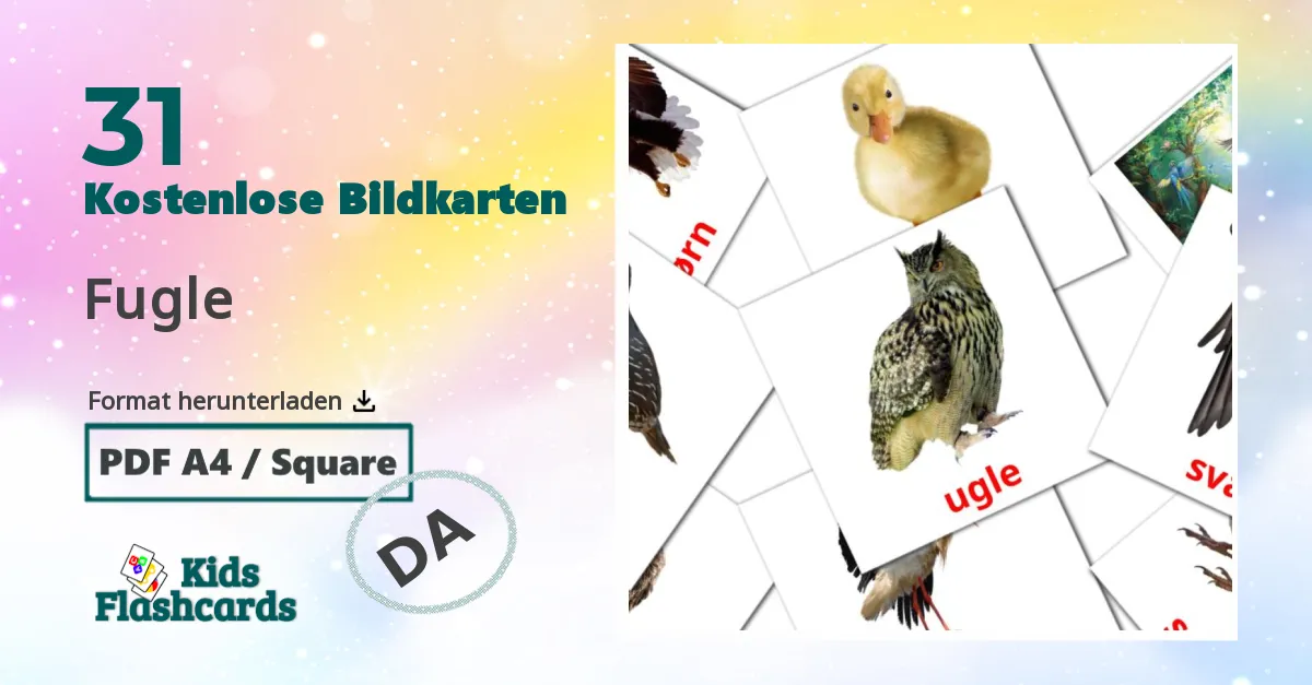 Bildkarten für Vögel