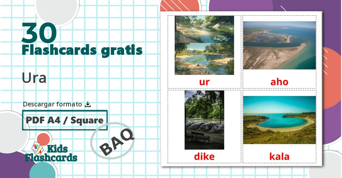 30 tarjetas didacticas de Cuerpos de agua