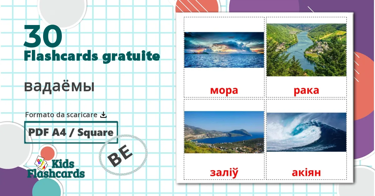 30 flashcards di Corpi d'acqua