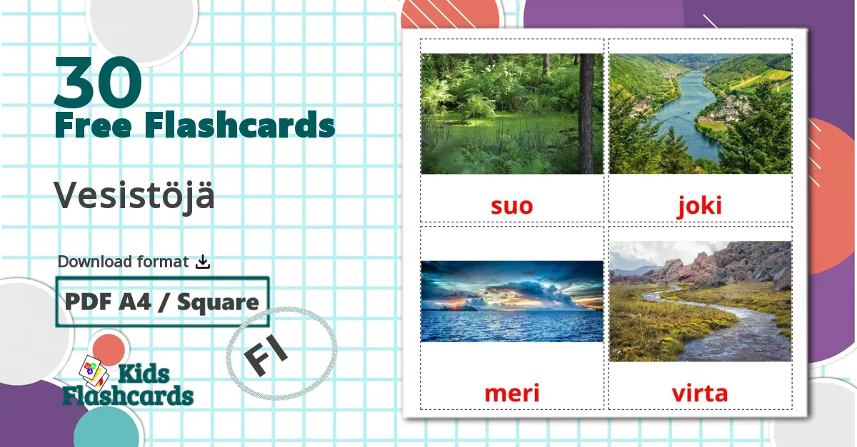 30 Vesistöjä flashcards