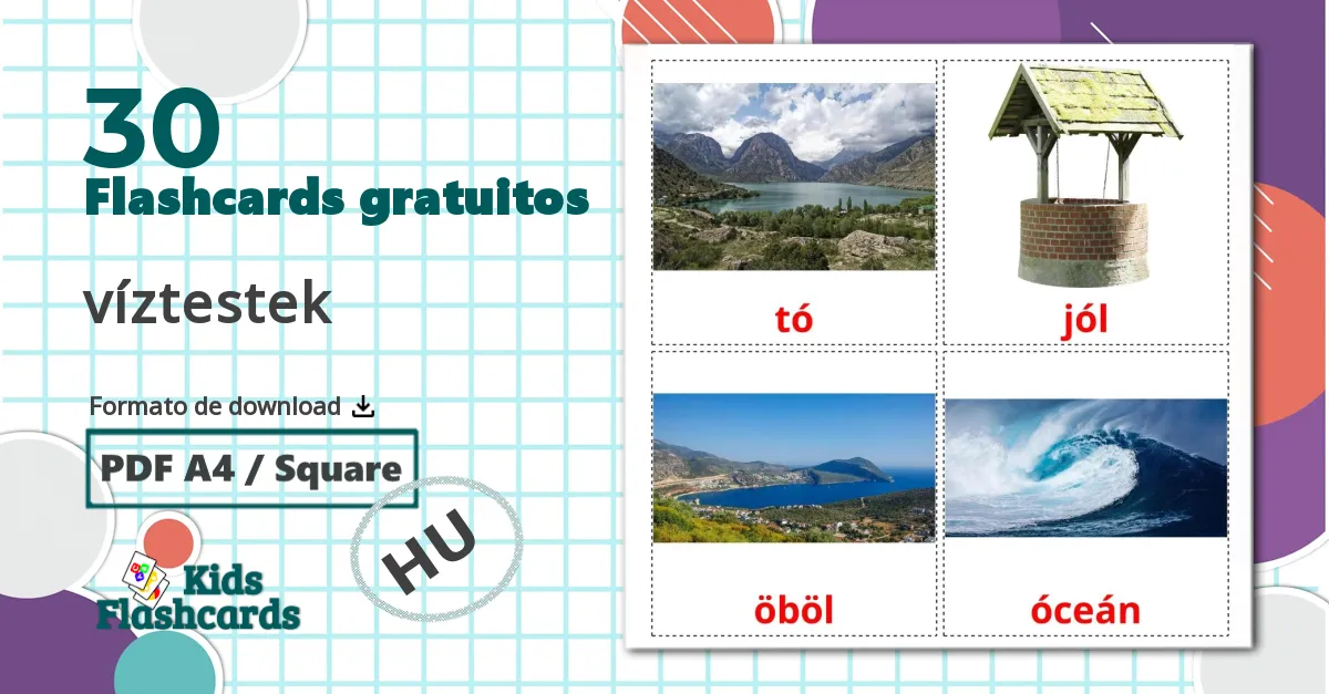 30 Flashcards de víztestek