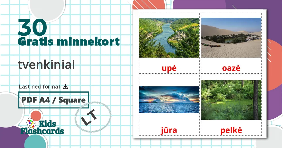 30 tvenkiniai bildekort