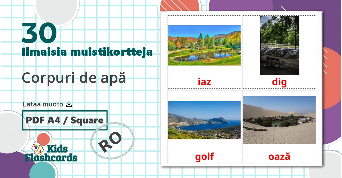 30 Corpuri de apă lasten kuvakortit