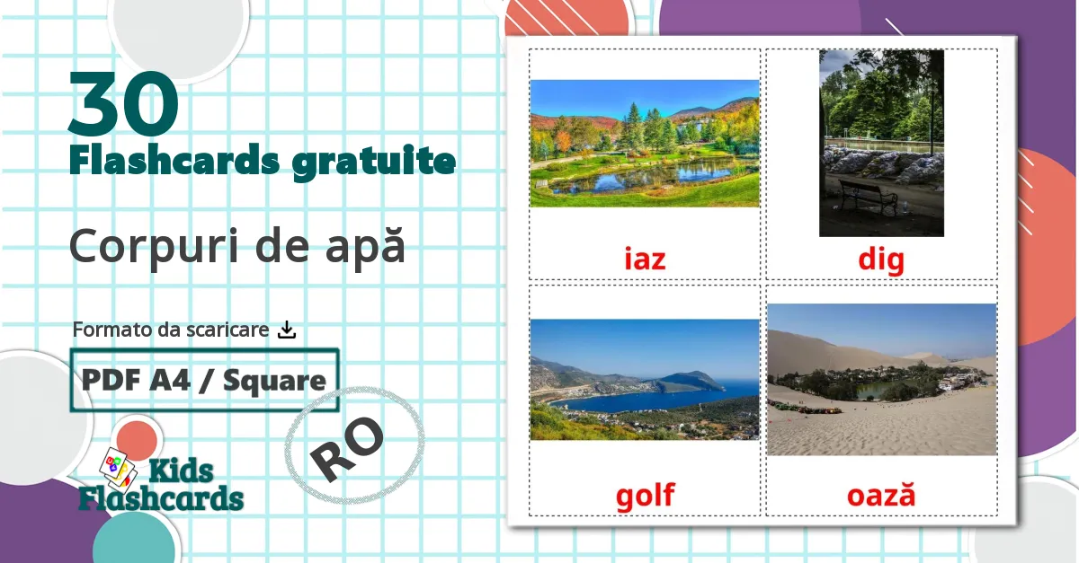 30 flashcards di Corpuri de apă