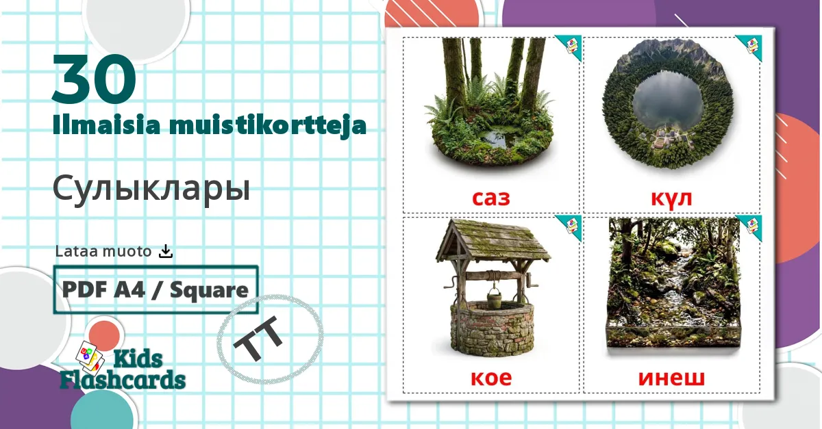 30 Vesistöt lasten kuvakortit
