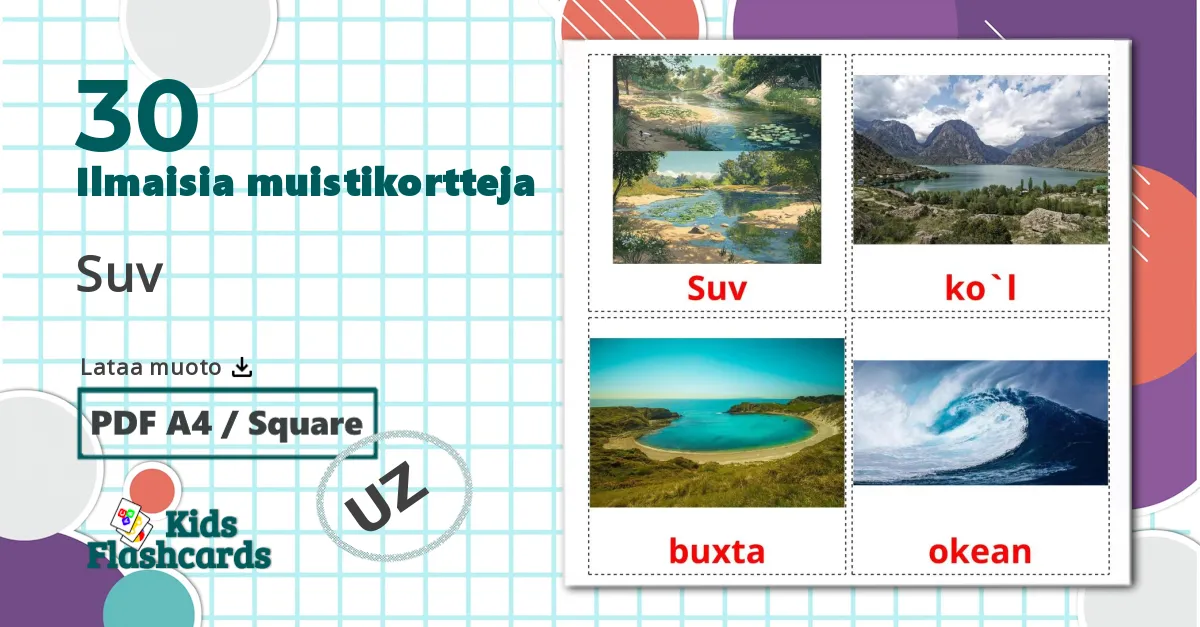 30 Suv lasten kuvakortit