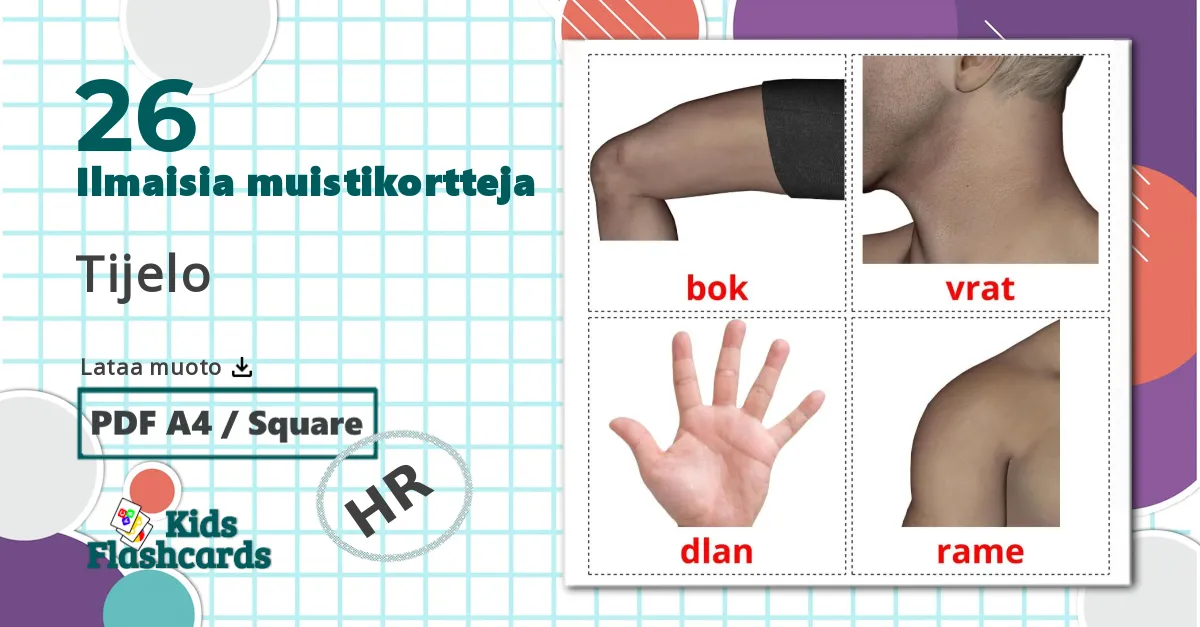26 Tijelo lasten kuvakortit