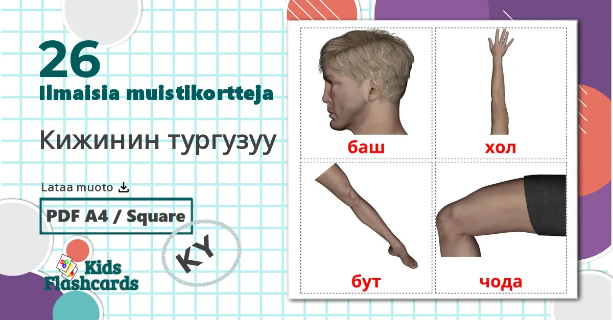 26 Кижинин тургузуу lasten kuvakortit