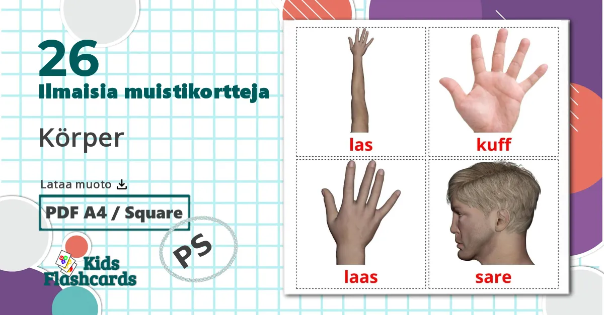 26 Vihannekset lasten kuvakortit