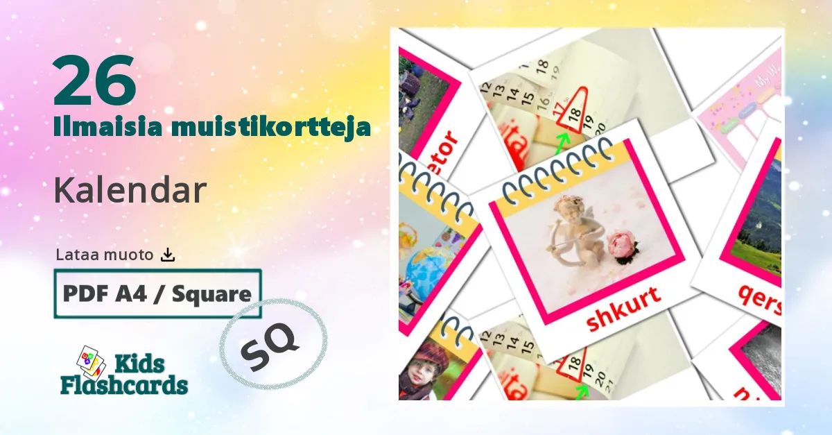 26 Kalendar lasten kuvakortit