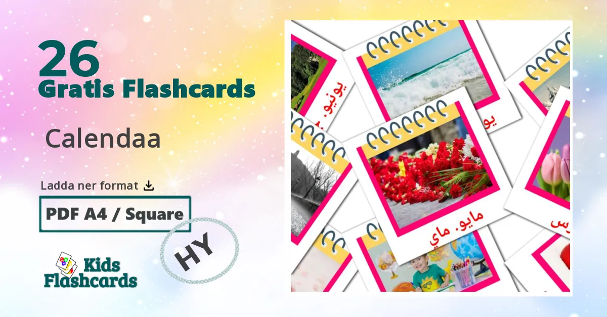 Kalender bildkort för barn