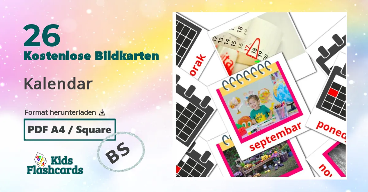 26 Bildkarten für Kalendar