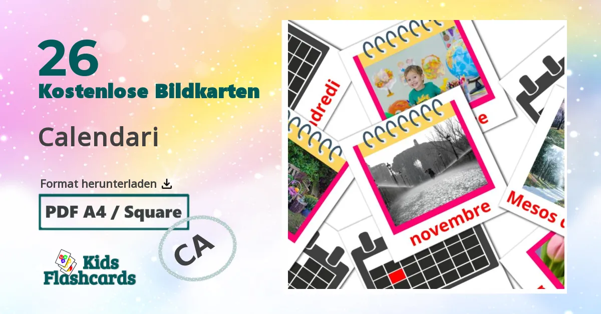 26 Bildkarten für Calendari