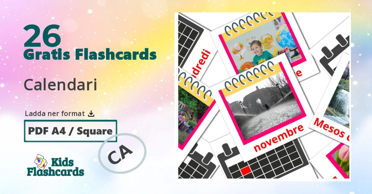 26 Calendari bildkort för barn