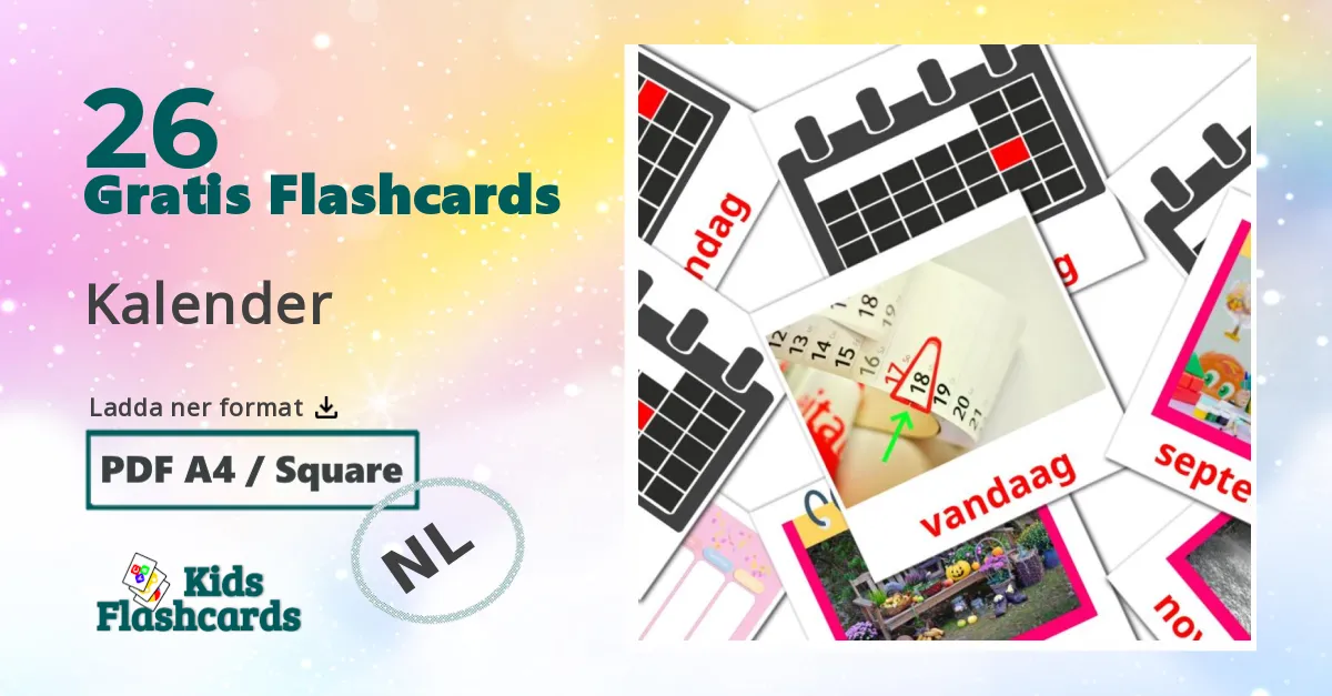 Kalender holländska ordkort