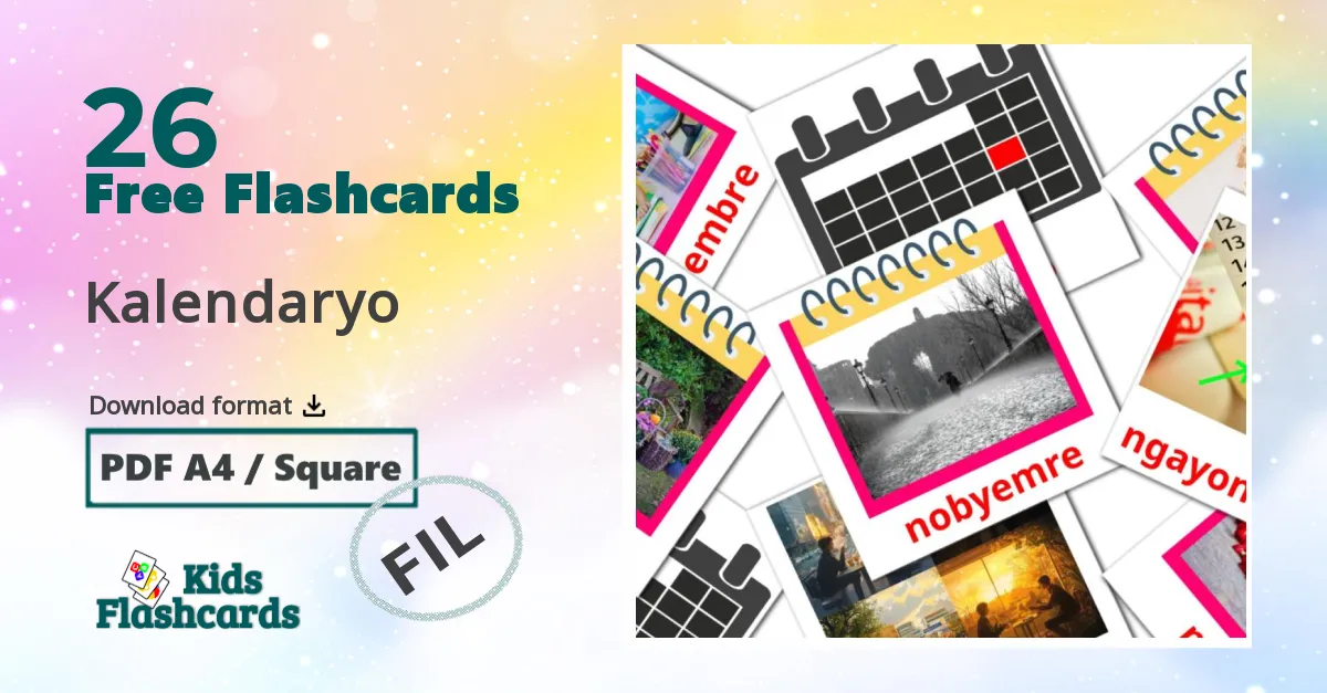 26 Kalendaryo flashcards