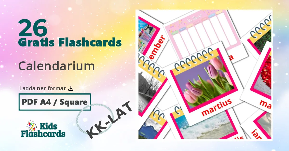 Kalender bildkort för barn