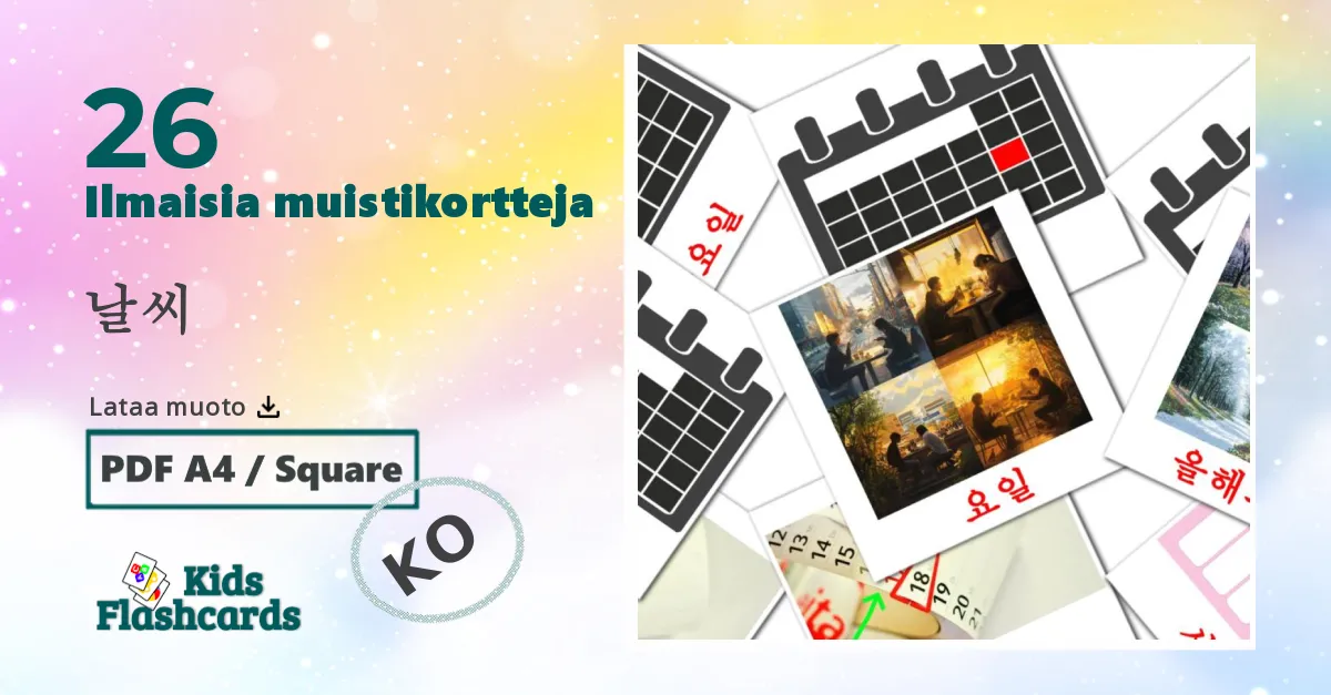 26 날씨 lasten kuvakortit