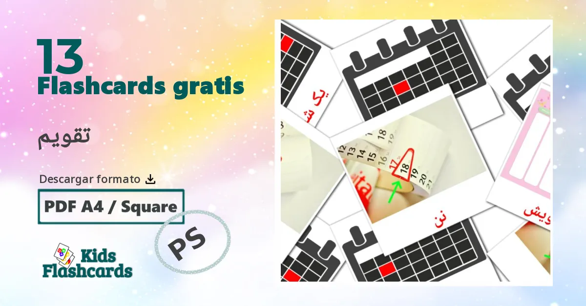 tarjetas didacticas de Calendario