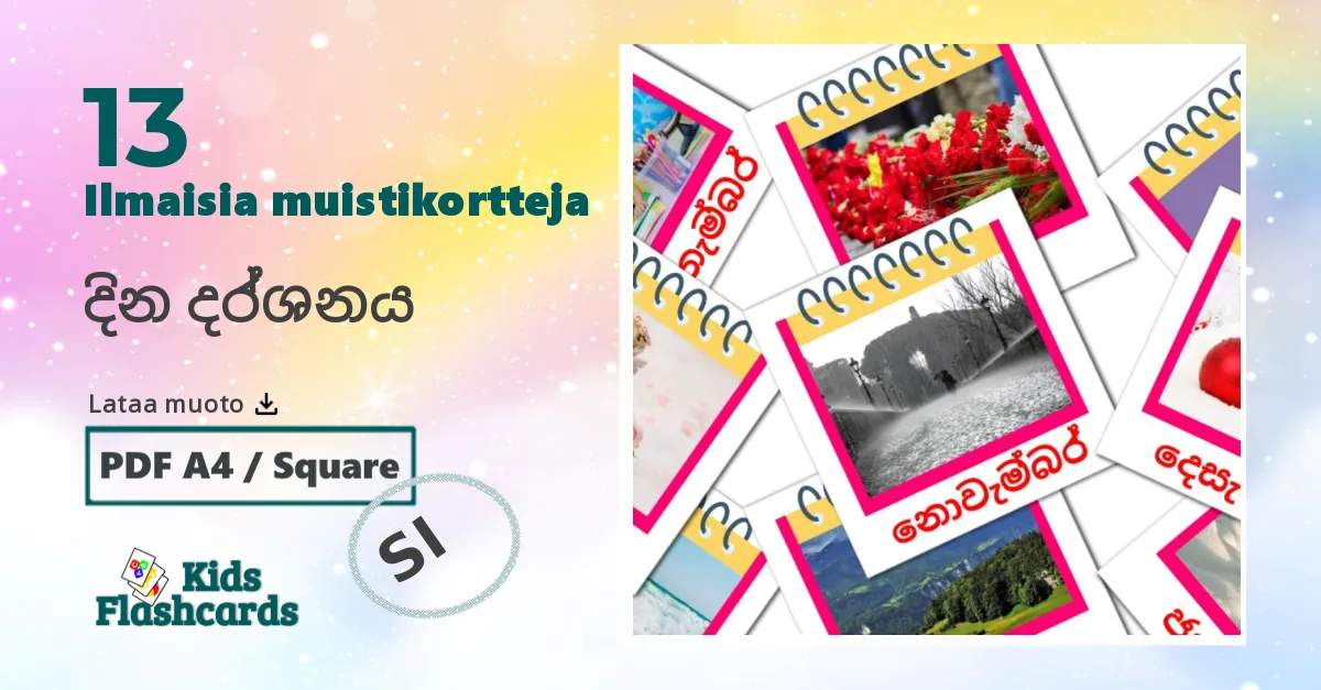 13 දින දර්ශනය  lasten kuvakortit