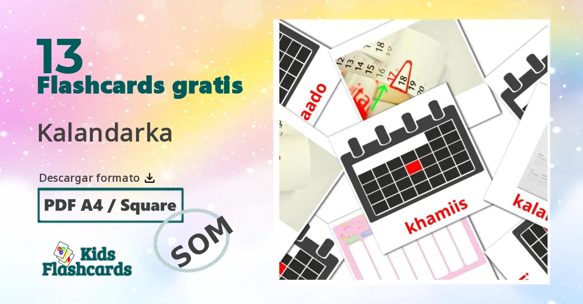tarjetas didacticas de Calendario