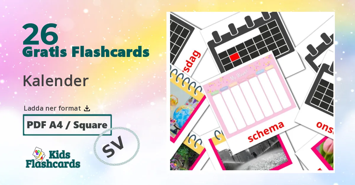 Kalender svenska ordkort