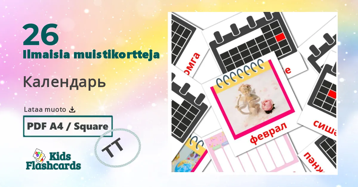 Kalenteri lasten kuvakortit