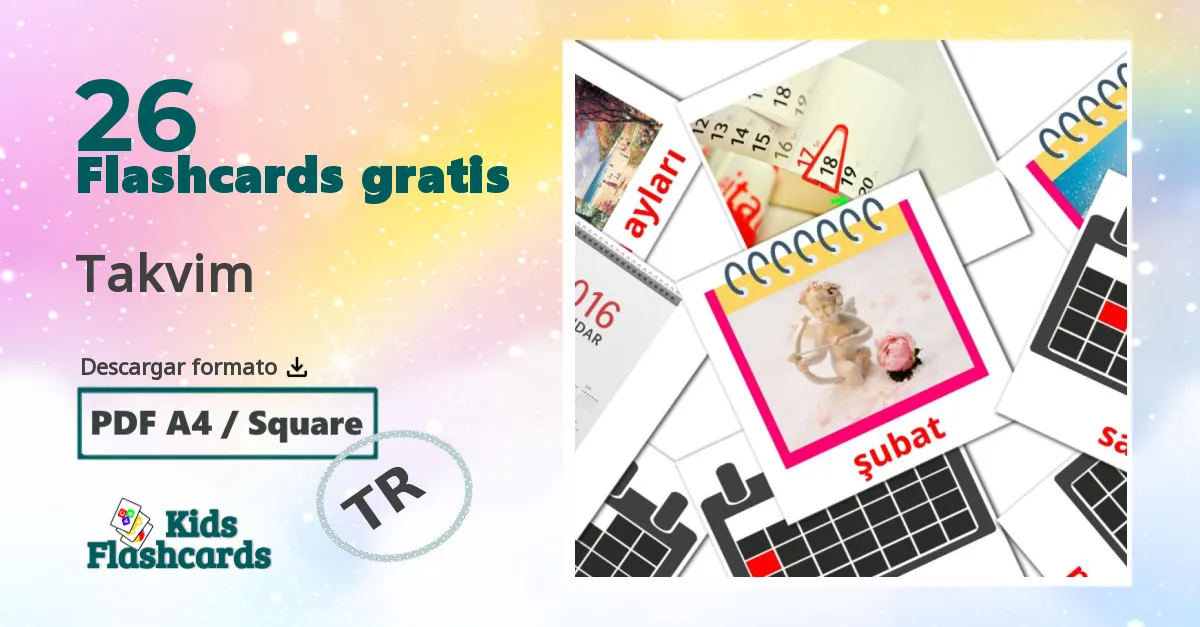 tarjetas didacticas de Calendario