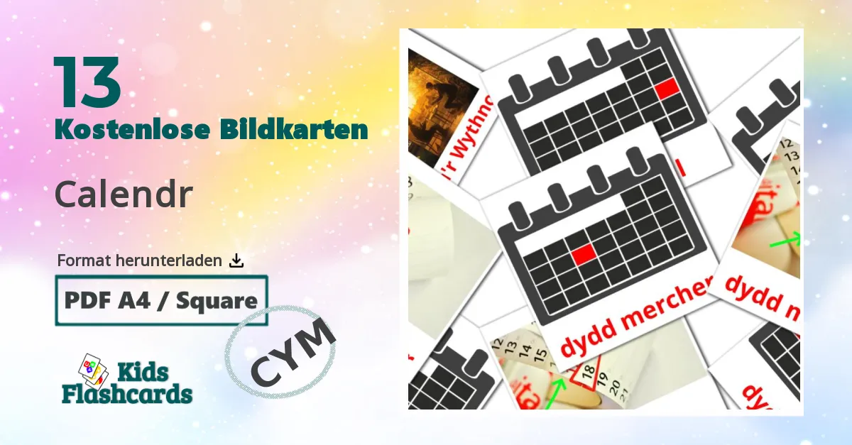 13 Bildkarten für Calendr