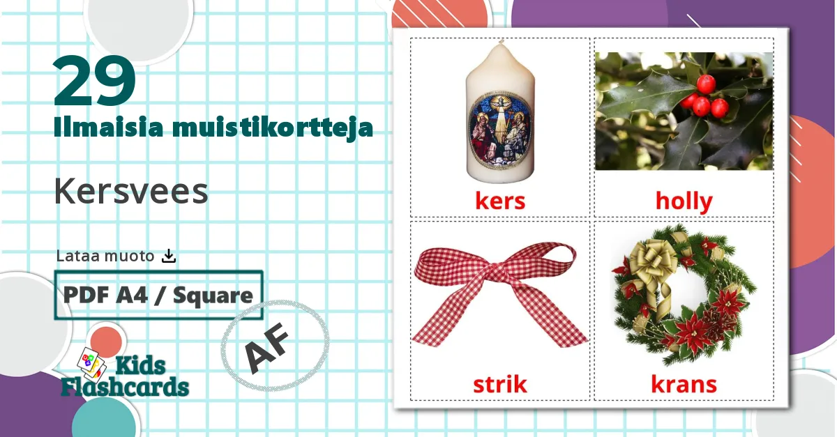 Jul - afrikaans sanastokortit