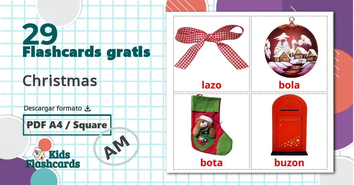 29 tarjetas didacticas de Navidad