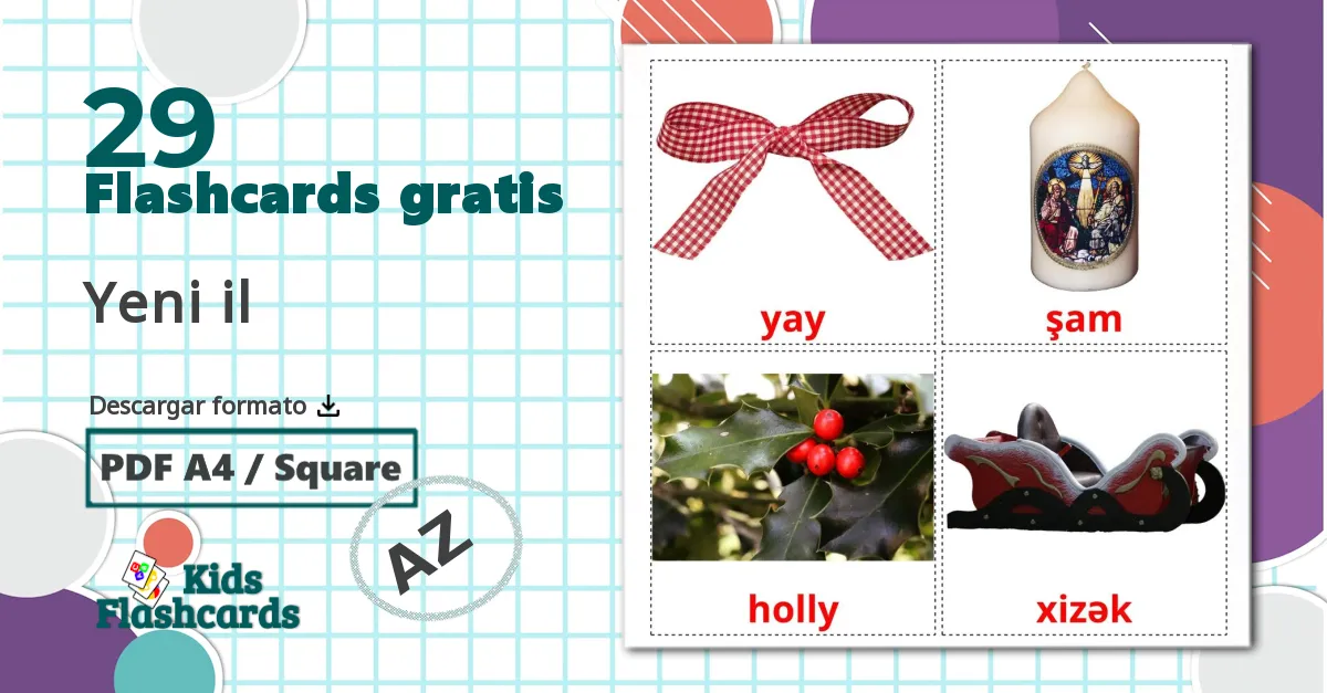 29 tarjetas didacticas de Navidad