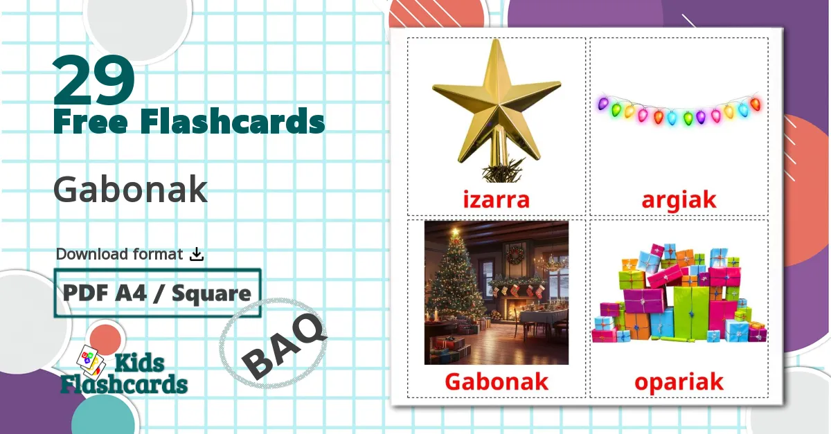 Christmas - basque vocabulary cards