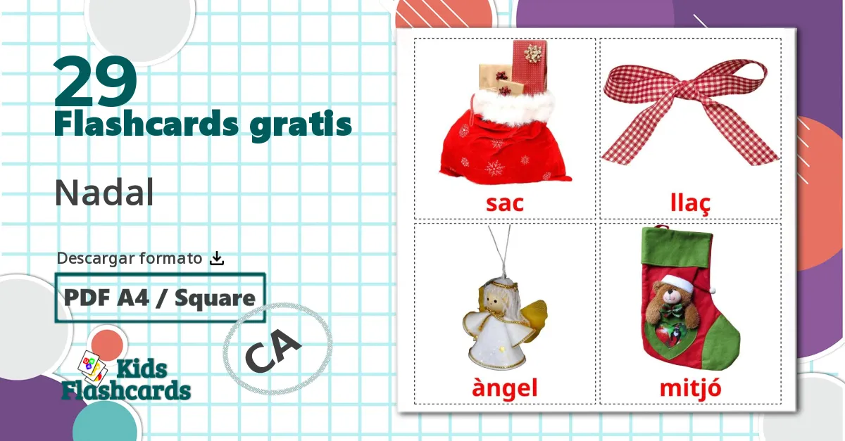 29 tarjetas didacticas de Nadal