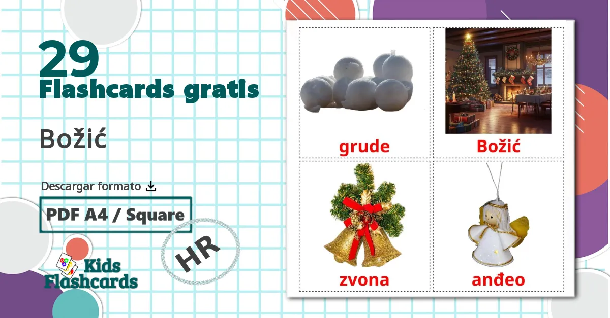 29 tarjetas didacticas de Navidad