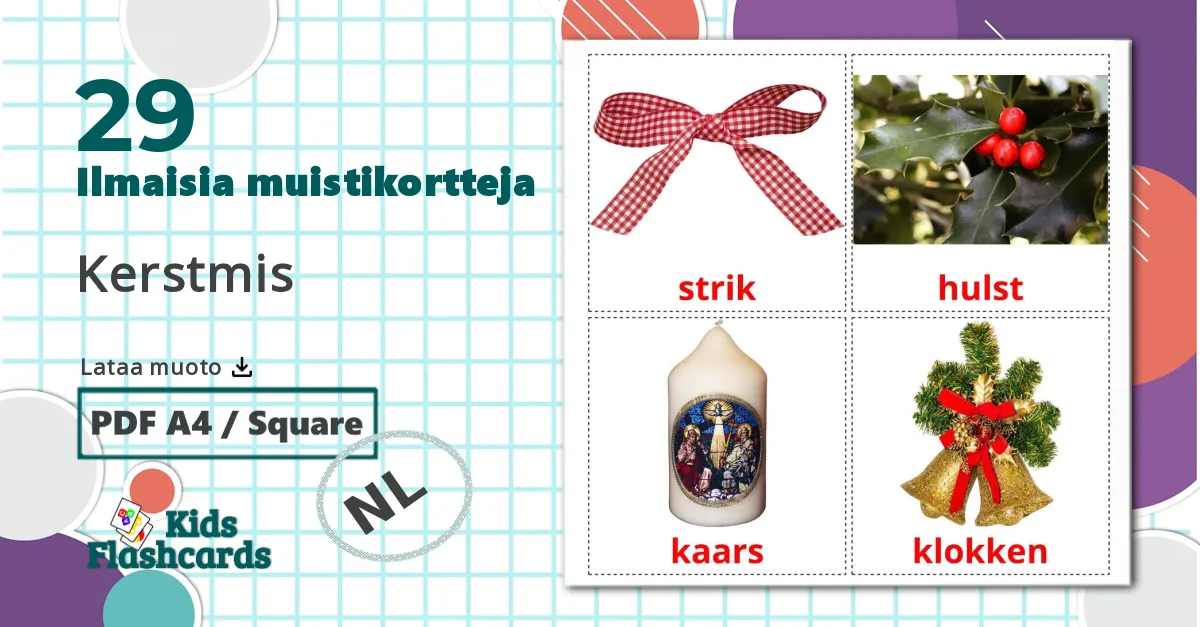 29 Kerstmis lasten kuvakortit