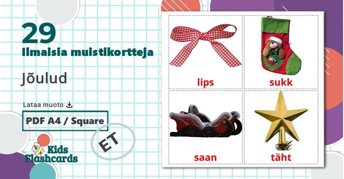 29 Jõulud lasten kuvakortit