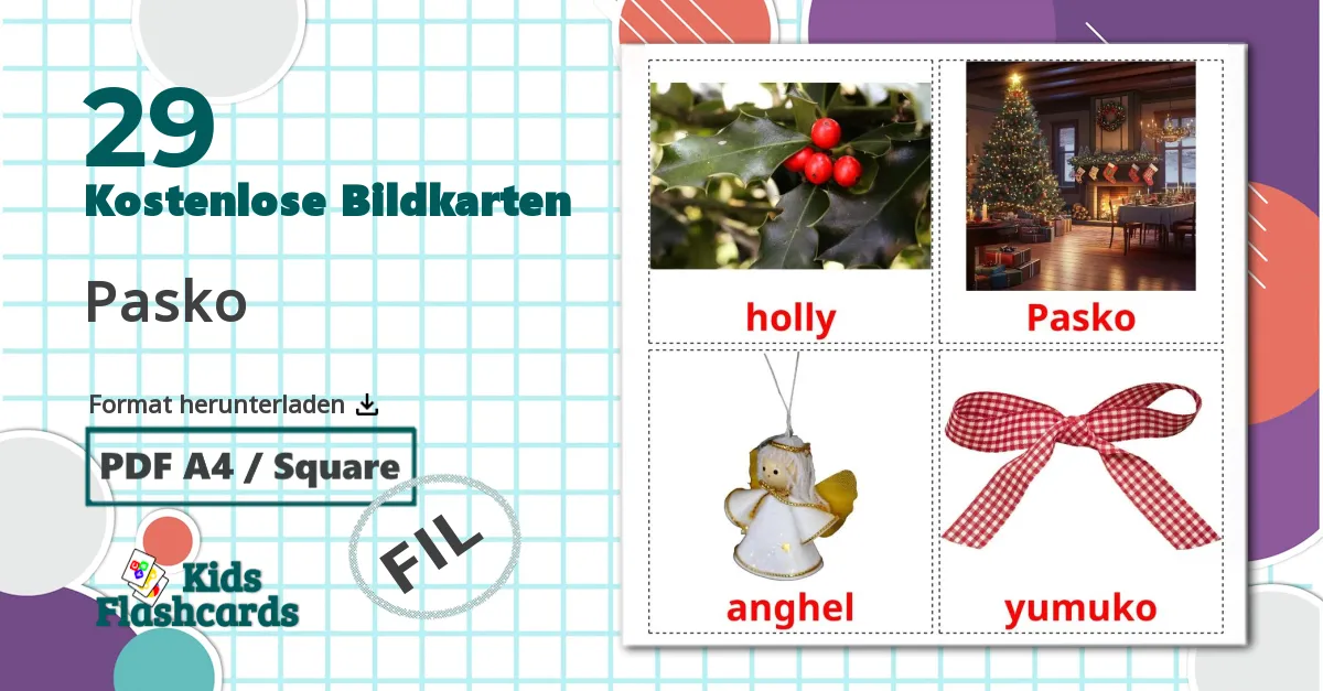 29 Bildkarten für Pasko