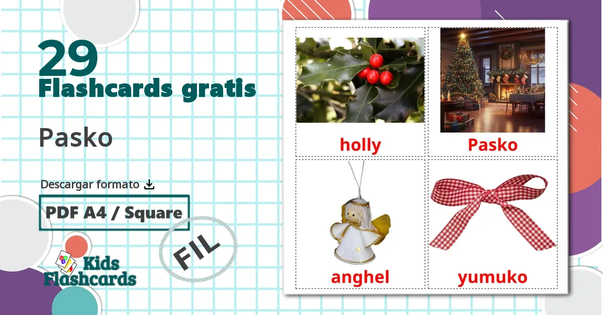 29 tarjetas didacticas de Navidad