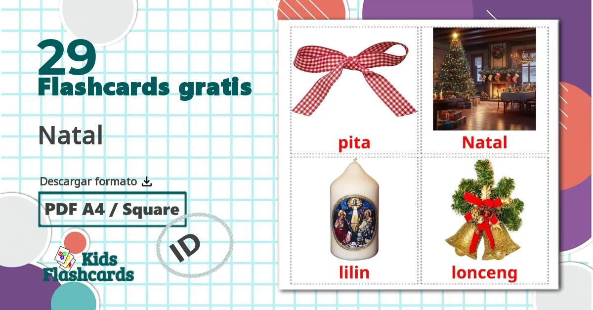 29 tarjetas didacticas de Natal