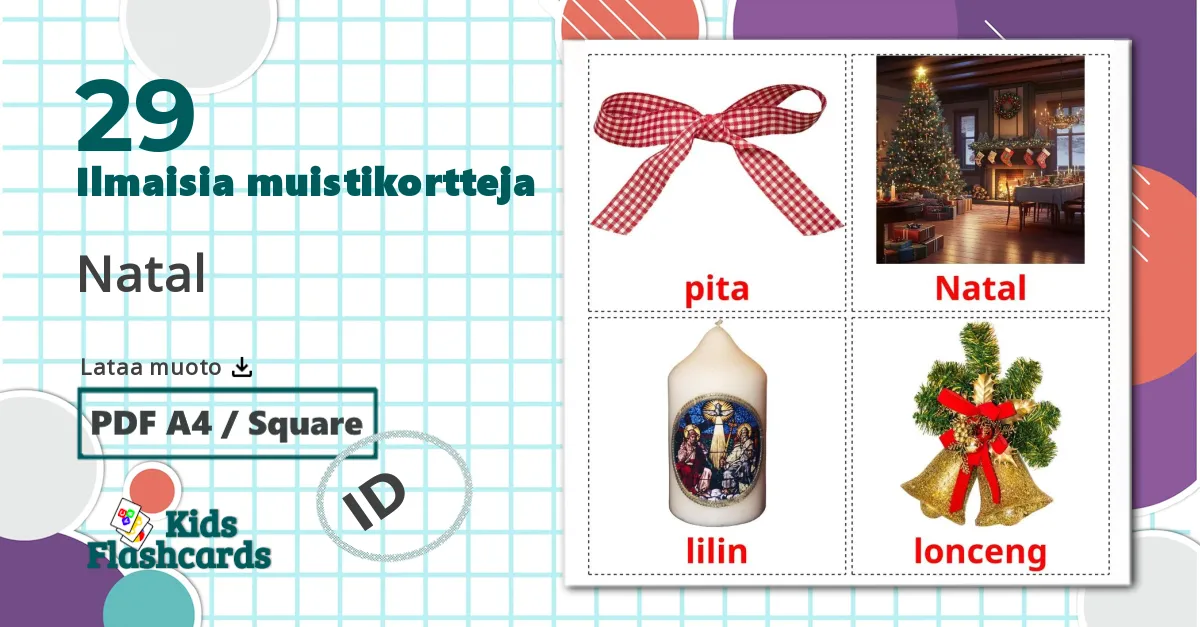 29 Natal lasten kuvakortit