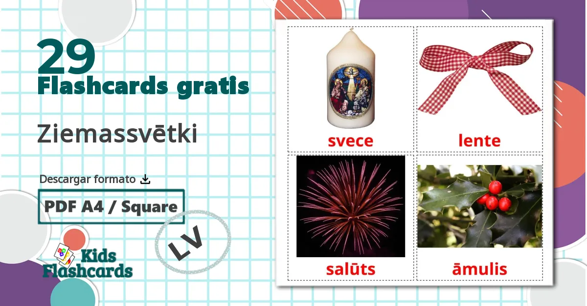 29 tarjetas didacticas de Ziemassvētki