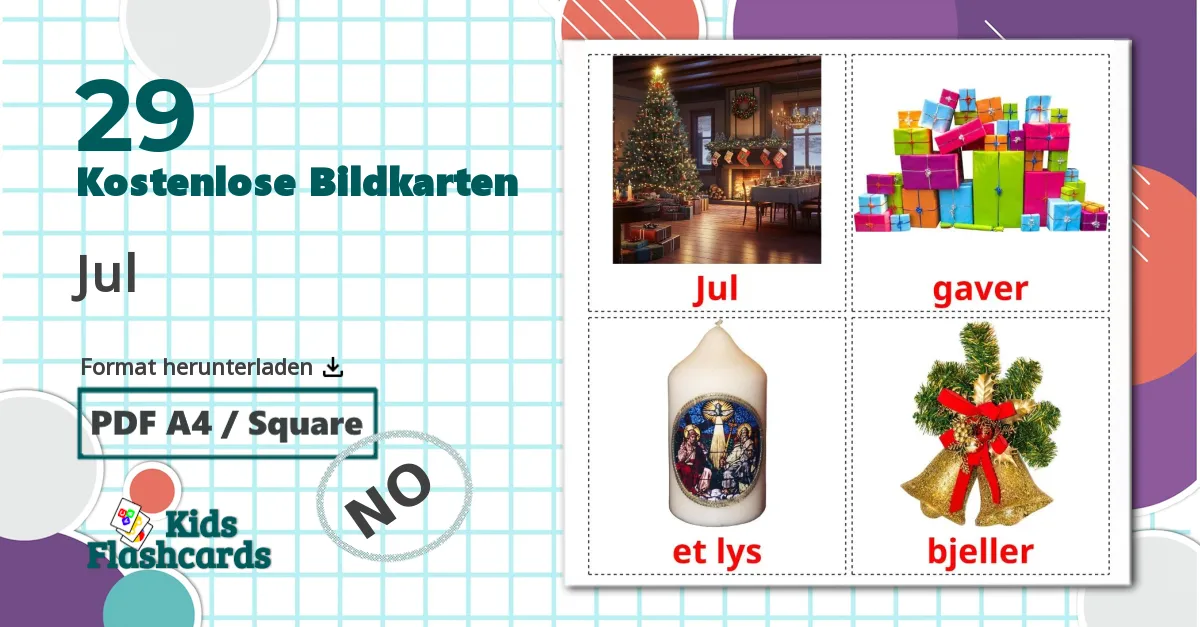 29 Bildkarten für Jul