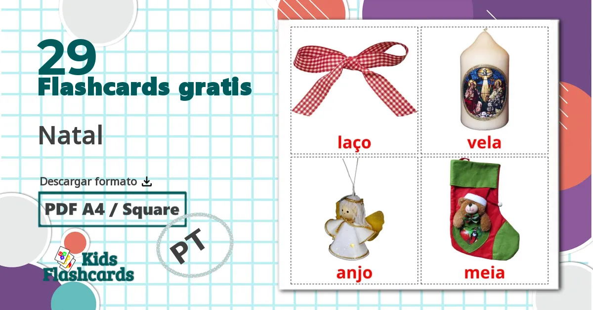 29 tarjetas didacticas de Navidad