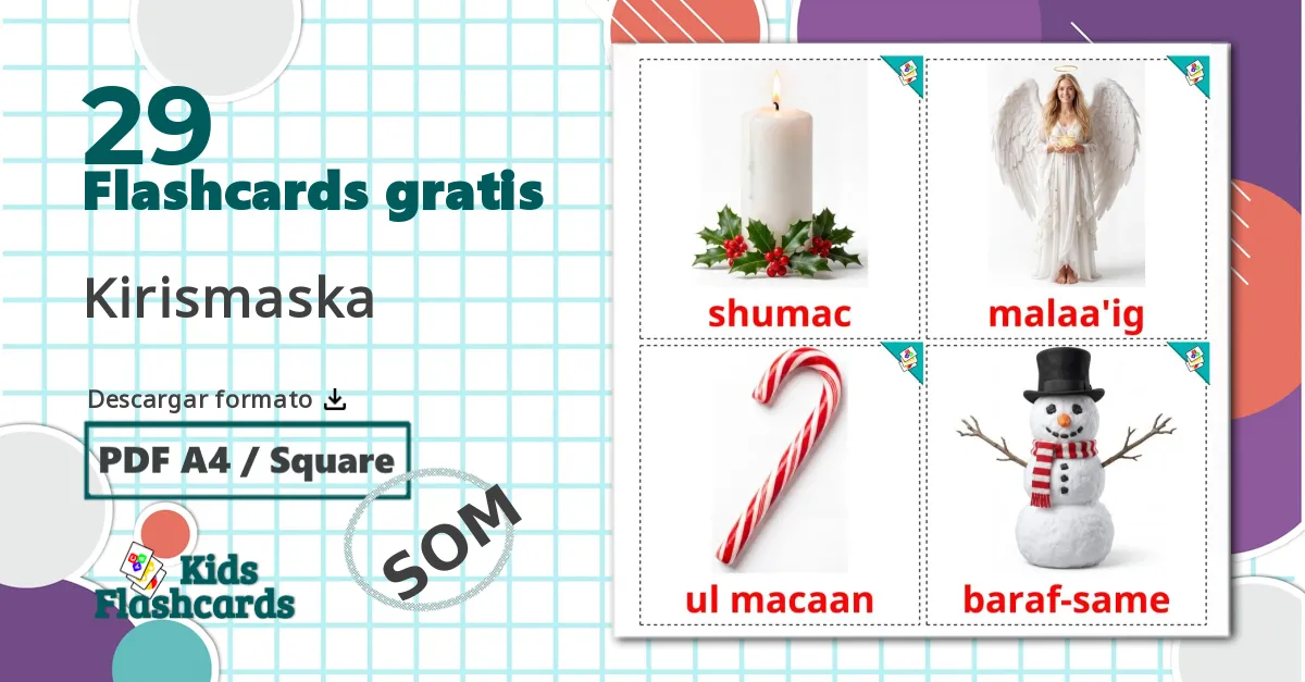 29 tarjetas didacticas de Navidad