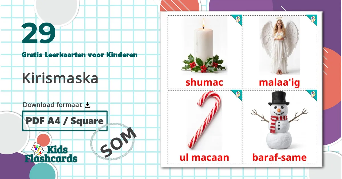 29 Kirismaska Leerkaarten voor kinderen