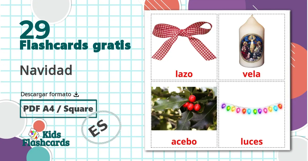 29 tarjetas didacticas de Navidad